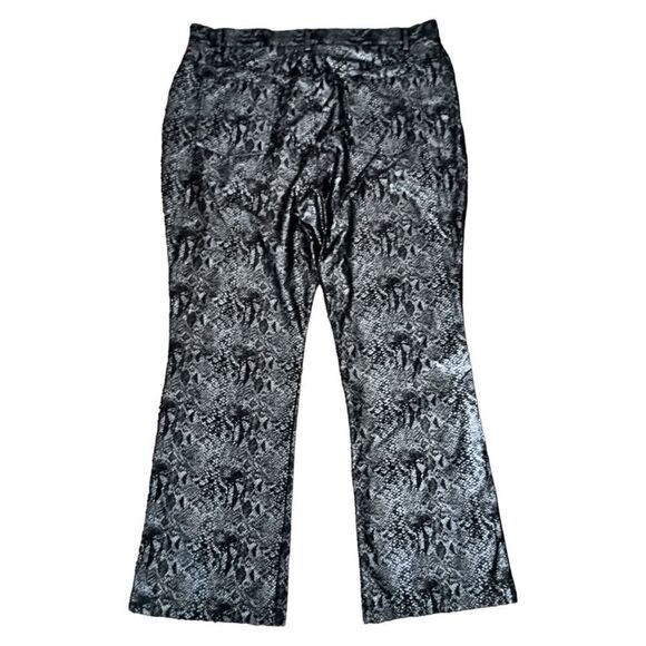Metallic Snakeskin Jeans Pants Sz 20 Bootcut  Blue Silver Vintage Highway Brand. - Picture 4 of 16